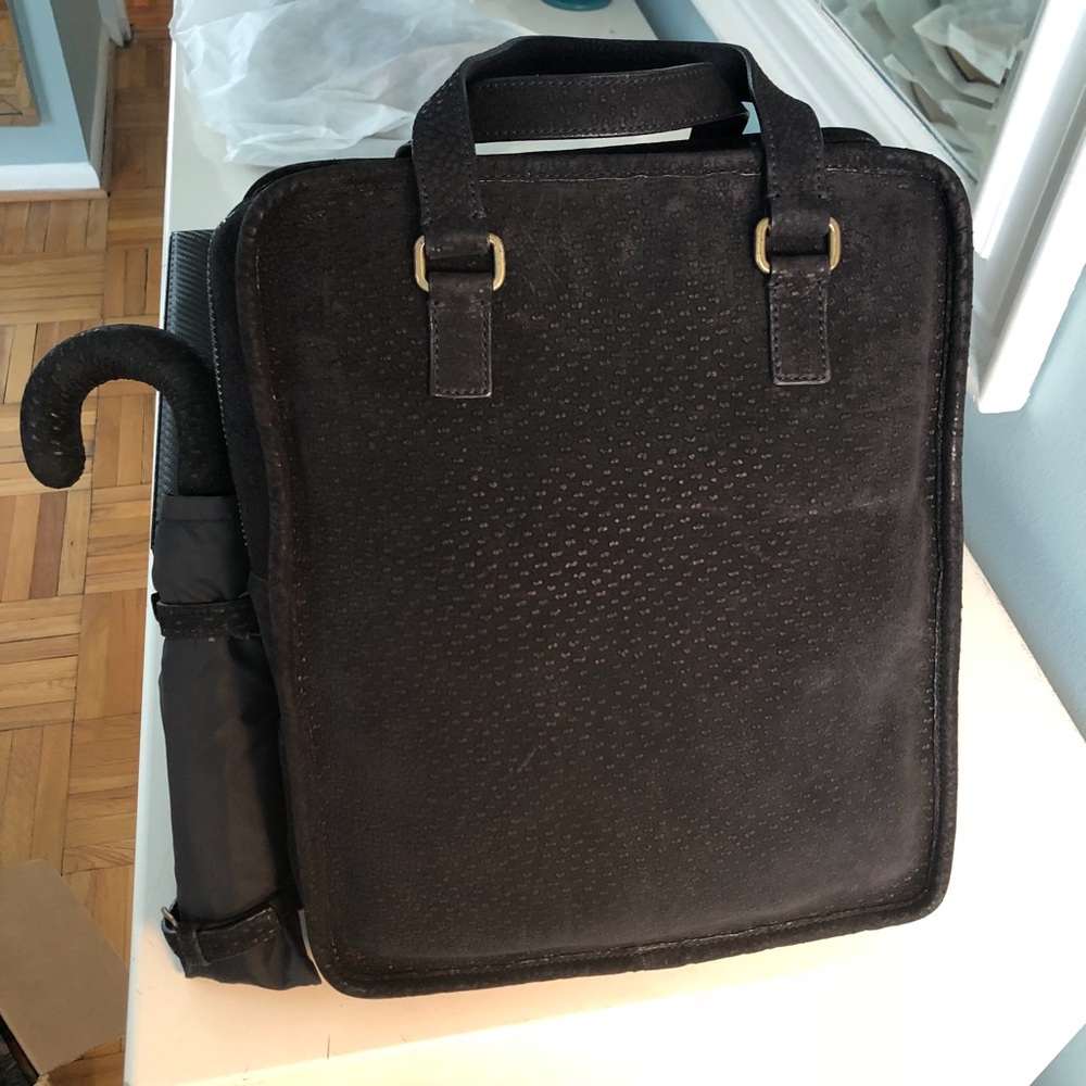 PRADA Suede Black Tote w/ Umbrella - Brand New